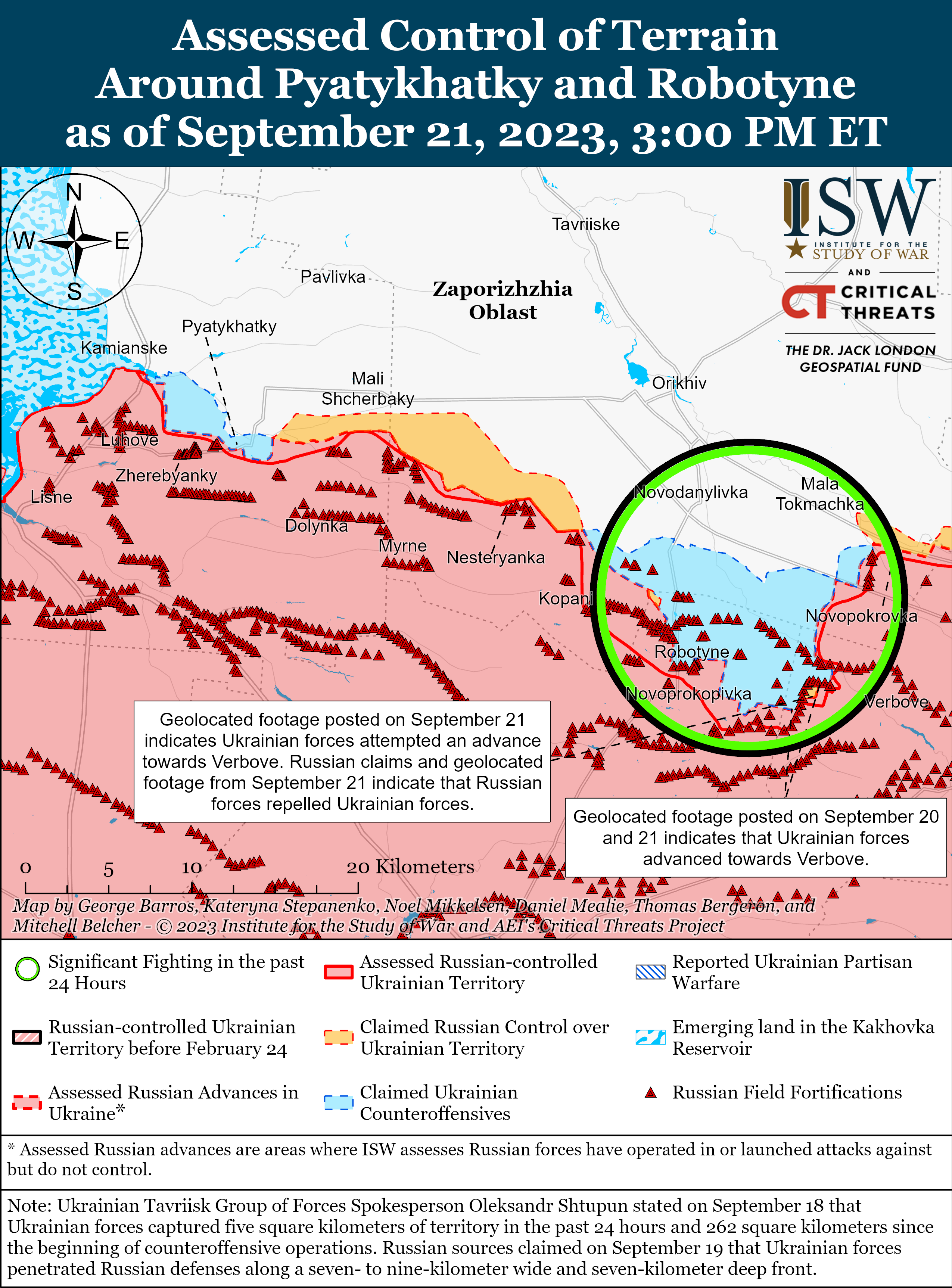 Russian Offensive Campaign Assessment September 21 2023 Institute   Pyatykhatky And Robotyne Battle Map Draft September 21%2C2023 